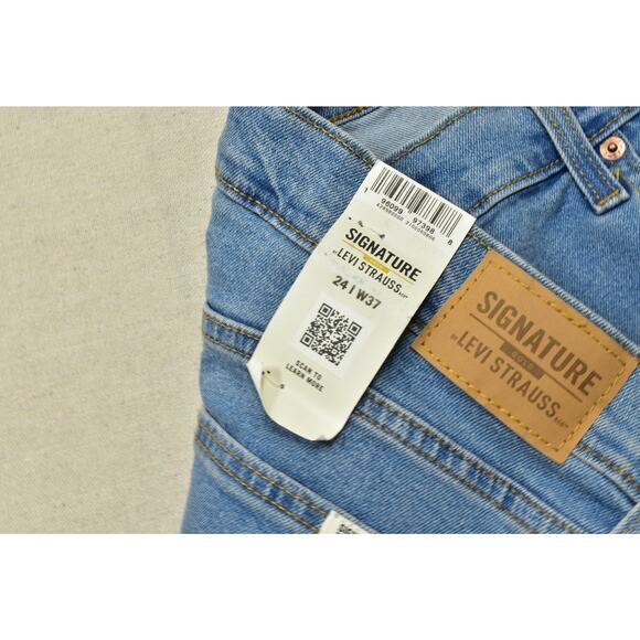 Signature by Levi's Women's Blue High-Rise Loose Straight Jeans Plus 24 NEW - Picture 6 of 8